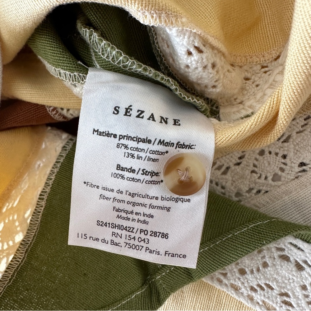 NWT Sezane Claudio multicolor pastel shirt 34 XS - Picture 6 of 8